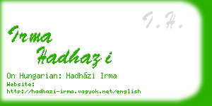 irma hadhazi business card